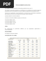 Tipos de Cementos Asfalticos