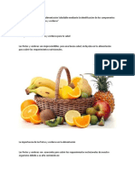 Proponer Alternativas de Alimentación Saludable Mediante La Identificación de Los Componentes y El Procesamiento de Frutas y Verduras