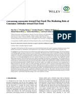 Research Article: Purchasing Intentions Toward Fast Food: The Mediating Role of Consumer Attitudes Toward Fast Food