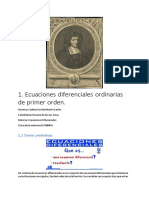 Ecuaciones Diferenciales Ordinarias de Primer Orden.