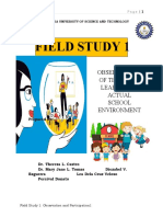 Field Study 1: Observations of Teaching-Learning in Actual School Environment