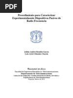 Procedimiento para Caracterizar Experimentalmente Dispositivos Pasivos de Radio Frecuencia