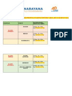 II PUC For Narayana Students (STATE BOARD) MID TERM PREFINAL EXAM TIME TABLE & PAPER SETTING DETAILS 2021-22