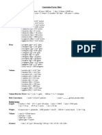 Conversion Factor Sheet