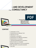 Training and Development As Consultancy