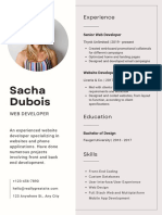 Modern Clean Professional Photo Web Developer Resume CV