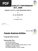 Limited Liability Partnership ACT, 2008: K. K. Ramani