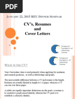 REU Dinner CVs and Cover Letters 012215