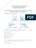 3 Lista de Exercícios - Volumes Por Cascas Cilíndricas, Integração Por Partes e Integrais Trigonométricas