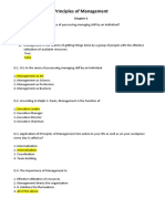 Principles of Management MCQ (Chapter 1-6)