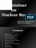 Seminar On Nuclear Reactor: Bhabani Sankar Hota ROLL NO - 107EE007