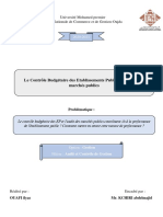 Le Contrôle Budgétaire Et L'audit Des Marchés Publics