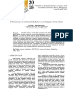 Determinants of Customer Satisfaction in A Philippine Retail Chain