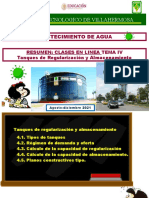 TEMA 4 ABASTECIMIENTO DE AGUA Regularizacion y Almacenamiento RESUMEN MAFALDA AD 2021CLASES EN LÍNEA