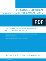 Factors To Consider When Selecting A Research Topic