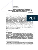 Ritical Assessment Reforms and Significance of Effective Police Training To Counter Terrorism in Khyber Pakhtunkhwa Pakista