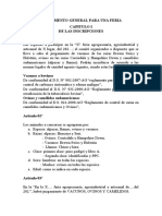 Reglamento General para Una Feria Capitulo I de Las Inscripciones Articulo 01°