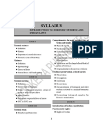 INTRODUCTION TO FORENSIC NURSING & INDIAN LAWS (Syllabus)