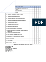 TRAINERS INDUSTRY EVALUATION FORM Electrical