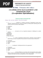 Co-Operative Management & Administration MCQ