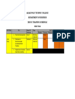 First Year Scedule