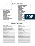 Weekly Speaking Details PDF