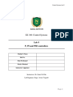 EE 340: Control Systems: Lab 5 P, PI and PID Controllers