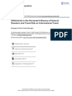 Differences in The Perceived Influence of Natural Disasters and Travel Risk On International Travel