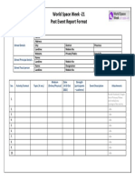 Best Space School - Post Event Report Format