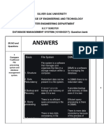 DBMS-Question and Answer Bank - SOCET-CE-Department - 211127 - 223259