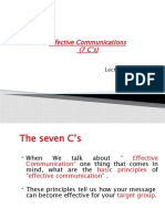 Effective Communications (7 C'S) : Lecture # 6