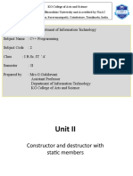 CPP - Unit II - Constructor and Distructor