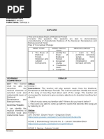 Learning Plan Mapeh 9 1st Quarter