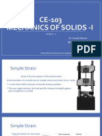 CE-103 Mechanics of Solids - I: Dr. Junaid Ahmad Nice, Scee, Nust