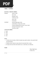 English 101 Marking Scheme Form One Time: 2 Hours: Section A: Writing (20Mks)