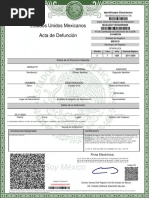 Estados Unidos Mexicanos Acta de Defunción: Identificador Electrónico