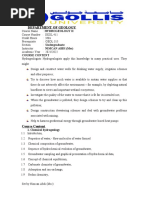 Hydrogeology II Outline