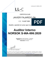 Auditor Norsok Javier Fajardo Gil