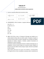 1 - Lista de Exercícios 1 - Equação Diferencial de 1 Ordem Sepáravel