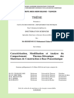 Caractérisation, Modélisation Et Analyse Du Comportement Thermomécanique Des Matériaux A Base Pouzzolanique