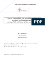 Prise en Charge Initiale D'un Patient Âgé de 55 Ans Présentant Une Hémiplégie Gauche Suite À Un AVC Ischémique Sylvien Superficiel Droit