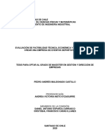 Evaluación de Factibilidad Técnica Económica y Estratégica para Crear Una Empresa de Eventos Deportivos en Chile