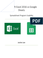 Microsoft Excel 2016 Vs Google Sheets Final