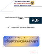 Simplified Course Pack (SCP) For Self-Directed Learning: CDI1 - Fundamental of Investigation and Intelligence