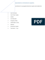 Exp.: Measurement On Directional Couplers