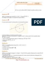 Serie D'exercices Corrigés - Math - Produit Scalaire Dans Le Plan - 3ème Sciences (2009-2010)