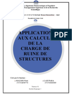 Application Aux Calculs de La Charge de Ruine de Structure