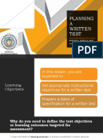 Lesson 4 - Planning A Written Test