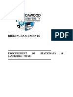 Bidding Documents: Procurement OF Stationary & Janitorial Items