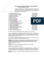 Acta de Constitución de La Asociación de Transportistas Interprovincial Macro Sur Oriente